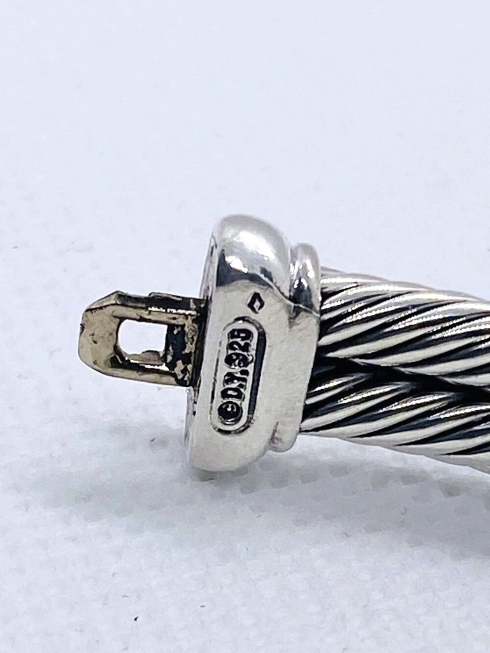 David Yurman Black Onyx Diamond Albion Bangle Double Cable Bracelet - Picture 11 of 14